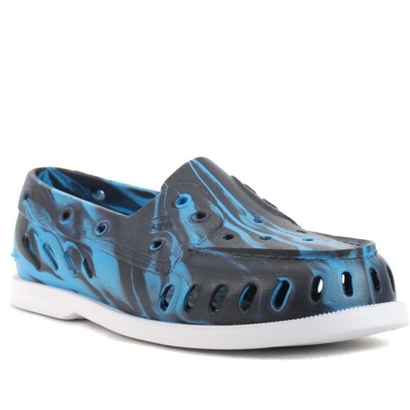 Sperry Original Float Marbled Blue Boat Shoes - Picture 1 of 6